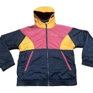 Columbia Girls' Side Hill Fleece Lined Windbreaker JACKET YOUTH Large EUC